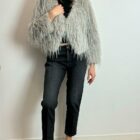 0 9190000076967 WW24C120G le voliere-harper ecopelliccia pelo lungo grey short faux fur with