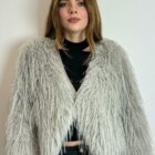 0 9190000076967 WW24C120G le voliere-harper ecopelliccia pelo lungo grey short faux fur with