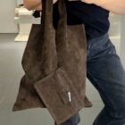 0 9190000078572 M3561 borsa shopper in suede lung. 37 cm h.40