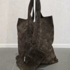 0 9190000078572 M3561 borsa shopper in suede lung. 37 cm h.40