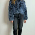 0 9190000076981 WW24C744B le voliere-amelie-ecopelliccia black & blue husky faux fur