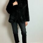 0 9190000076974 WW23C463B le voliere-hope-ecopelliccia con frange rimovibili black oversize faux fur with