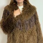 0 9190000077001 WW24C773B le voliere-chole-ecopelliccia con frange in ecopelle brown long curly faux fur