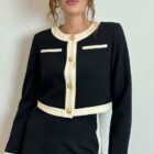 0 9190000075380 GI573 silence-limited blazer crop girocollo bottoni dorati